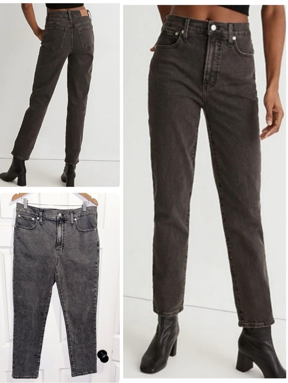 Madewell The Perfect Vintage Jeans Washed Black Grey High Rise Size 30